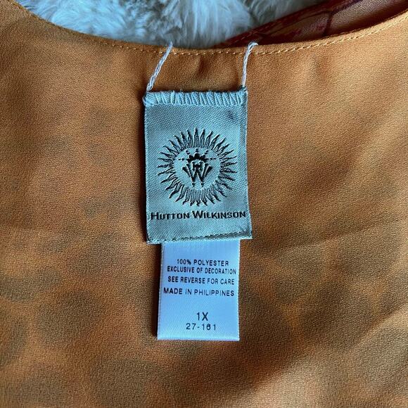 Hutton Wilkinson Women’s Reversable Handkerchief Top Orange Size 1X - Picture 6 of 9